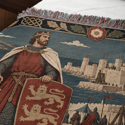 CalmNestStyle Richard the Lionheart Rose Border jacquard woven blanket