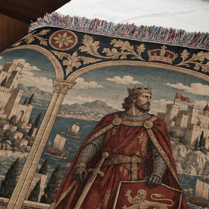 CalmNestStyle Kings of Christendom Triptych jacquard woven blanket