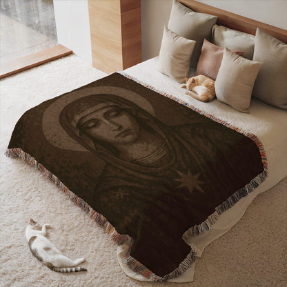 Iconic Mother Mary Design Blanket for Your Relaxation