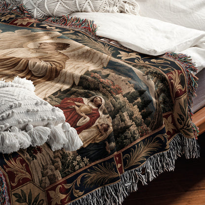 CalmNestStyle Resurrection Morning at the Empty Tomb jacquard woven blanket