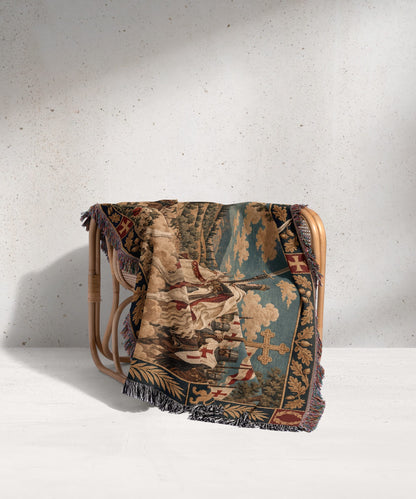CalmNestStyle Baldwin IV at Montgisard jacquard woven blanket