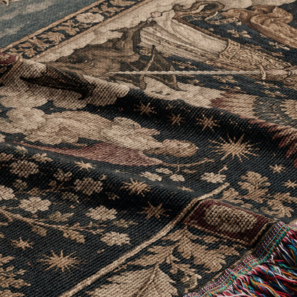 CalmNestStyle Saint George and Saint Michael jacquard woven blanket