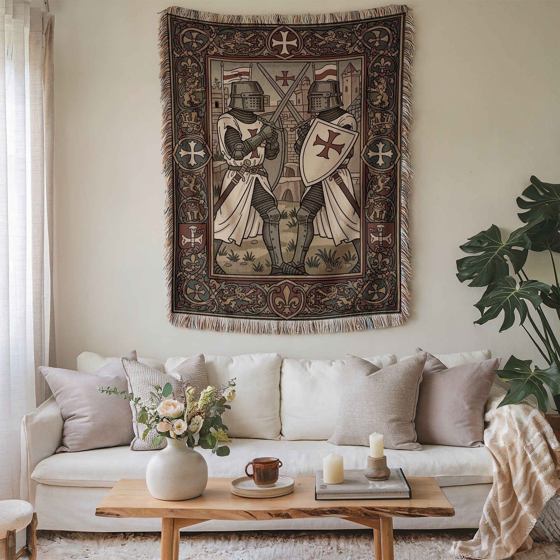 Medieval Knight Decor Tapestry for Elegant Living Spaces