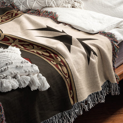MyDesigns Ancient Orders I Charcoal jacquard woven blanket
