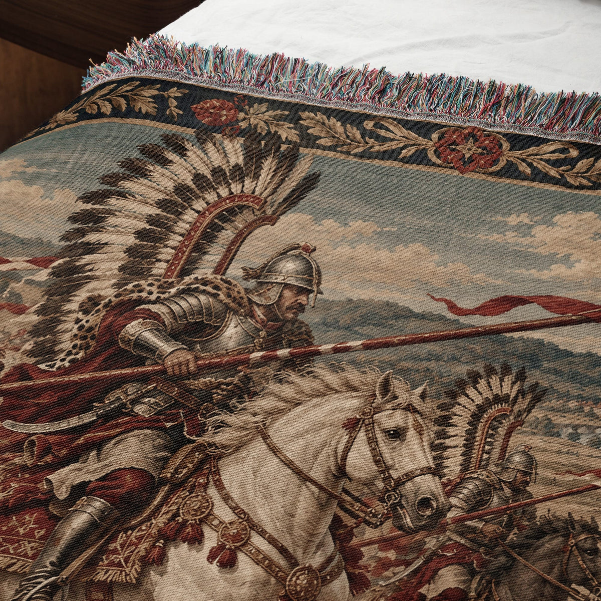 CalmNestStyle The Winged Hussars jacquard woven blanket