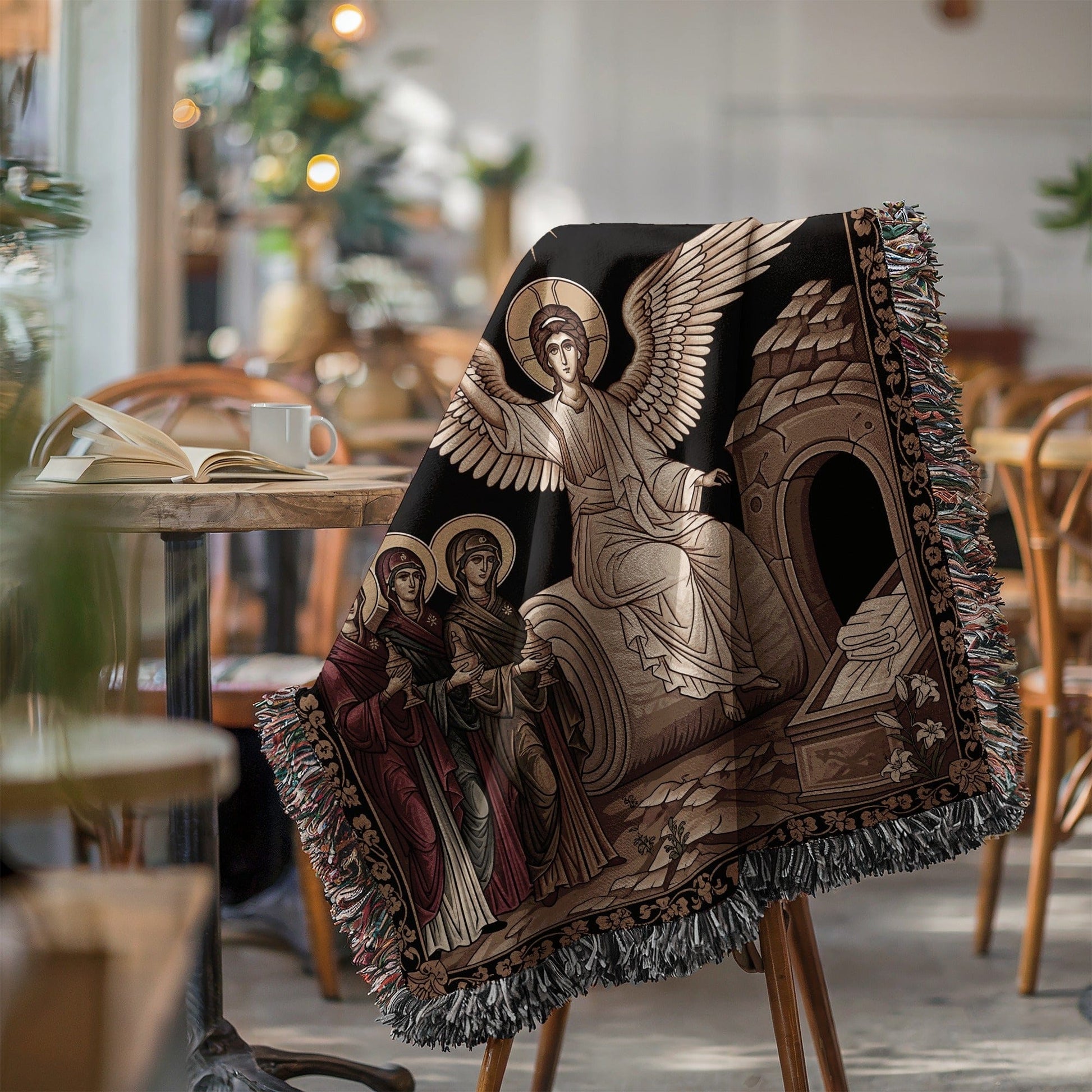 Angel and Women Religious Art Throw Blanket