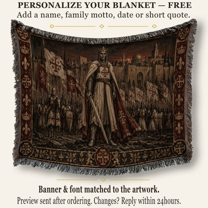 MyDesigns Baldwin IV I King of Jerusalem at Sunset jacquard woven blanket
