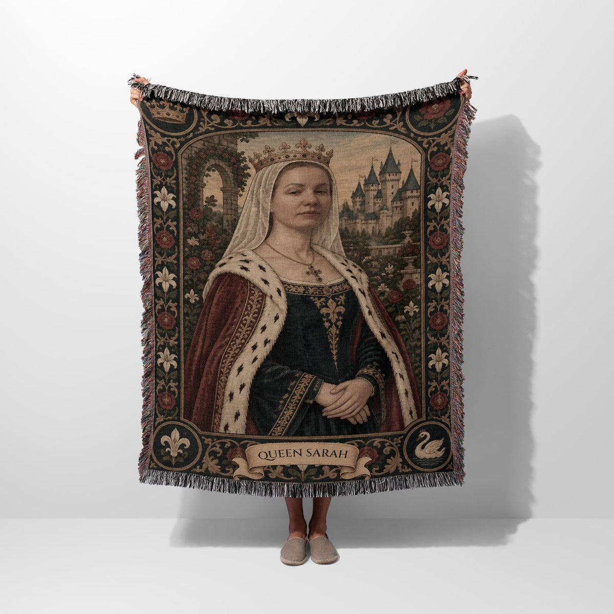 MyDesigns The Rose Queen I Your Portrait, Woven jacquard woven blanket
