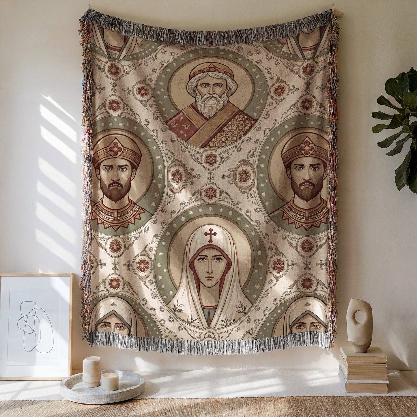 Intricate Religious Icons and Patterns Tapestry Product