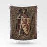 Medieval King with Shield and Spear Richard the Lionheart Woven Blanket