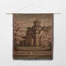 Manastir Gracanica Near Blossoms Serene View Woven Blanket