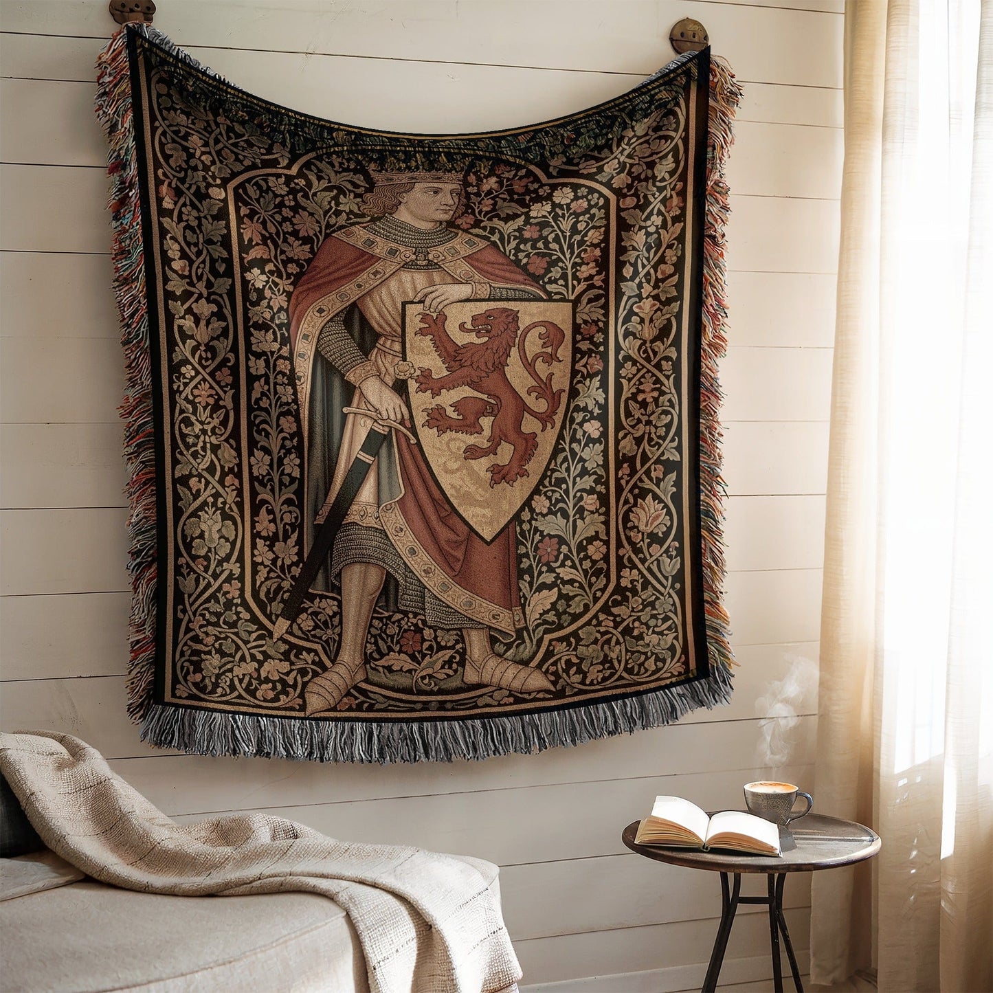 Medieval Knight Tapestry Wall Art with Regal Design