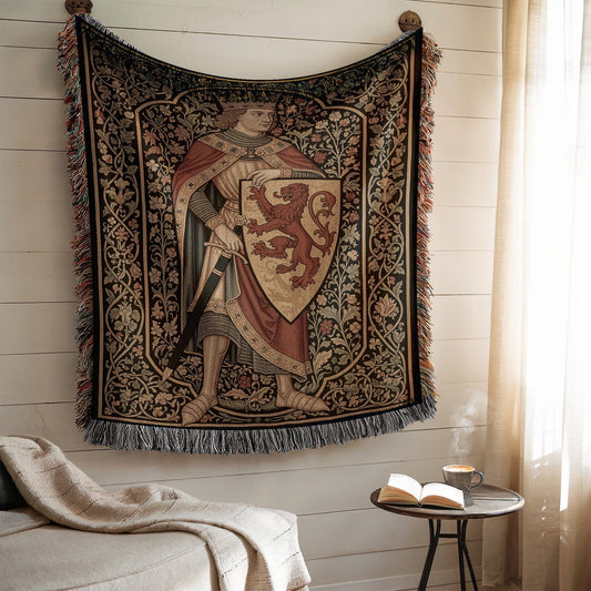 Medieval Knight Tapestry Wall Art with Regal Design