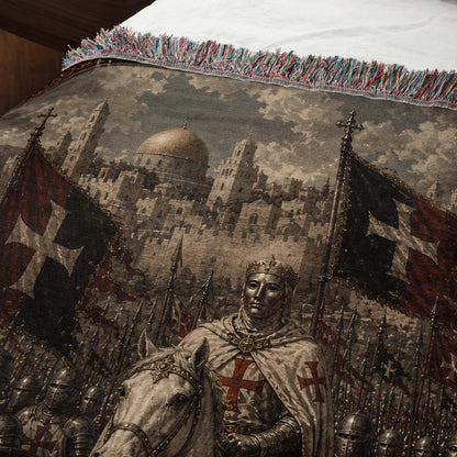 CalmNestStyle Baldwin IV on Horseback Before Jerusalem jacquard woven blanket