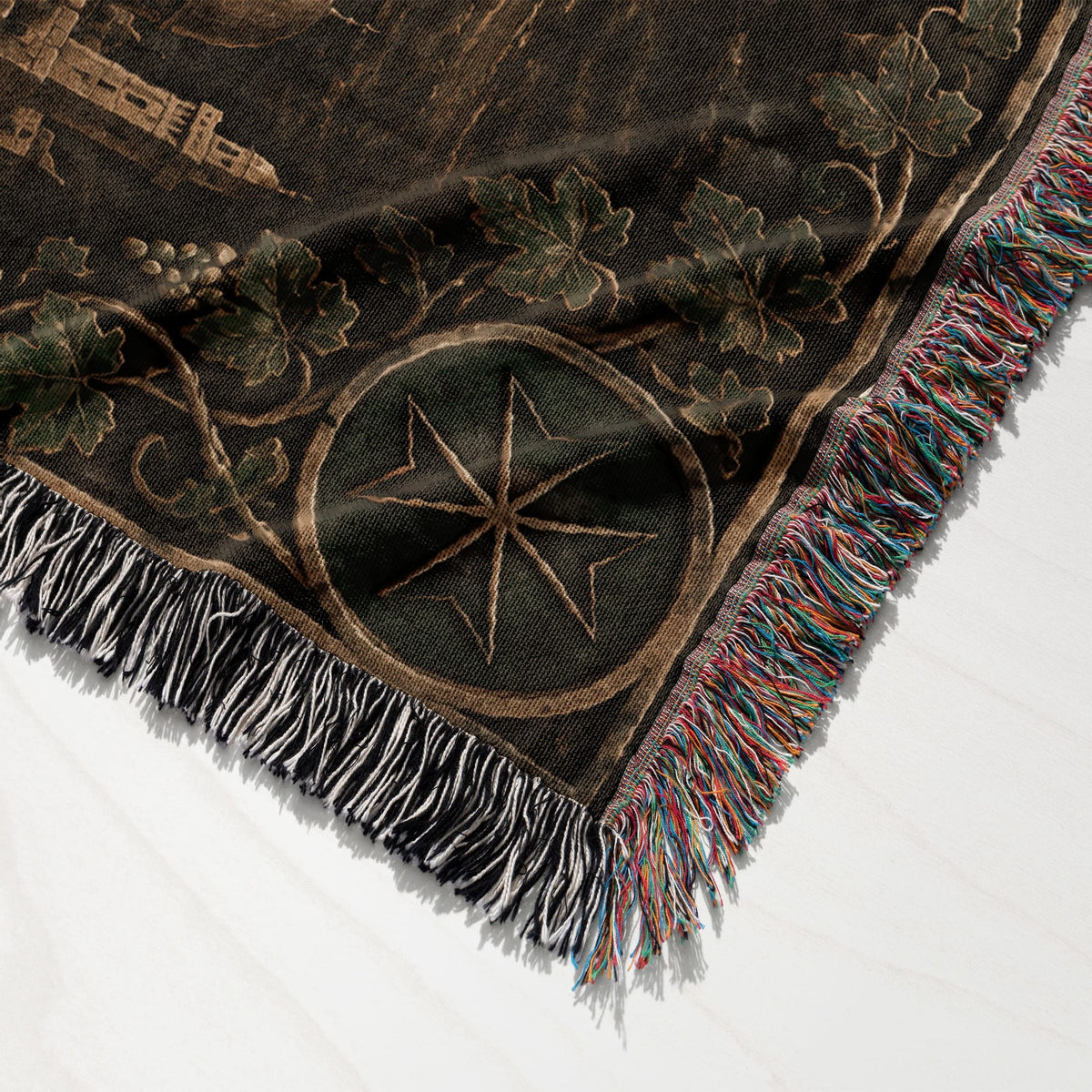 MyDesigns Saint Lazarus Host – Green Maltese Crosses at Dusk jacquard woven blanket
