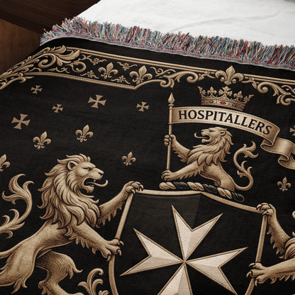 CalmNestStyle Order of Saint John Hospitallers Baroque Frame Crest Woven Blanket jacquard woven blanket