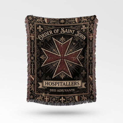 CalmNestStyle Order of Saint John Hospitallers Gold Dark Woven Blanket jacquard woven blanket