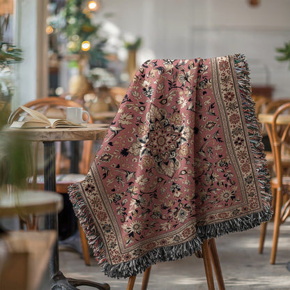 Elegant Pink Floral Pattern Blanket for Cozy Ambience