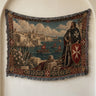 Hospitaller Knight Guarding the Harbor of Malta Woven Blanket