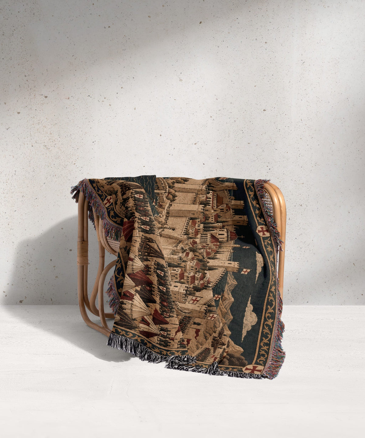CalmNestStyle Crusader Harbor Siege I Fleet in the Bay jacquard woven blanket