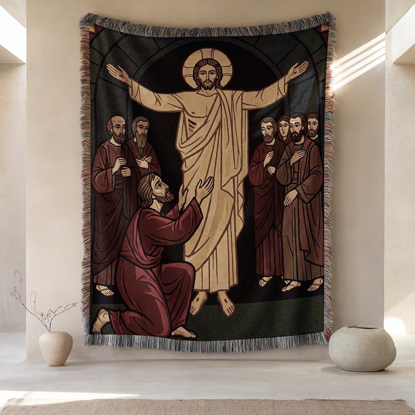 Jesus Christ and Disciples Woven Tapestry Blanket