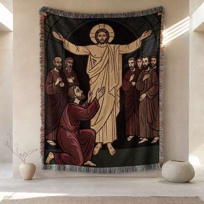 Jesus Christ and Disciples Woven Tapestry Blanket