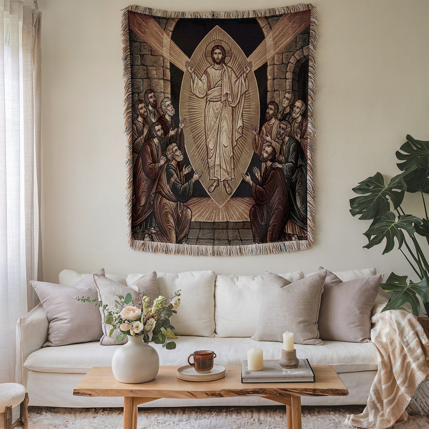 Jesus Christ with Disciples Woven Wall Tapestry