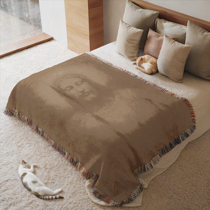 Cozy Brown Blanket with Artistic Design