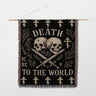 Death to the World with Crosses and Skulls Woven Blanket