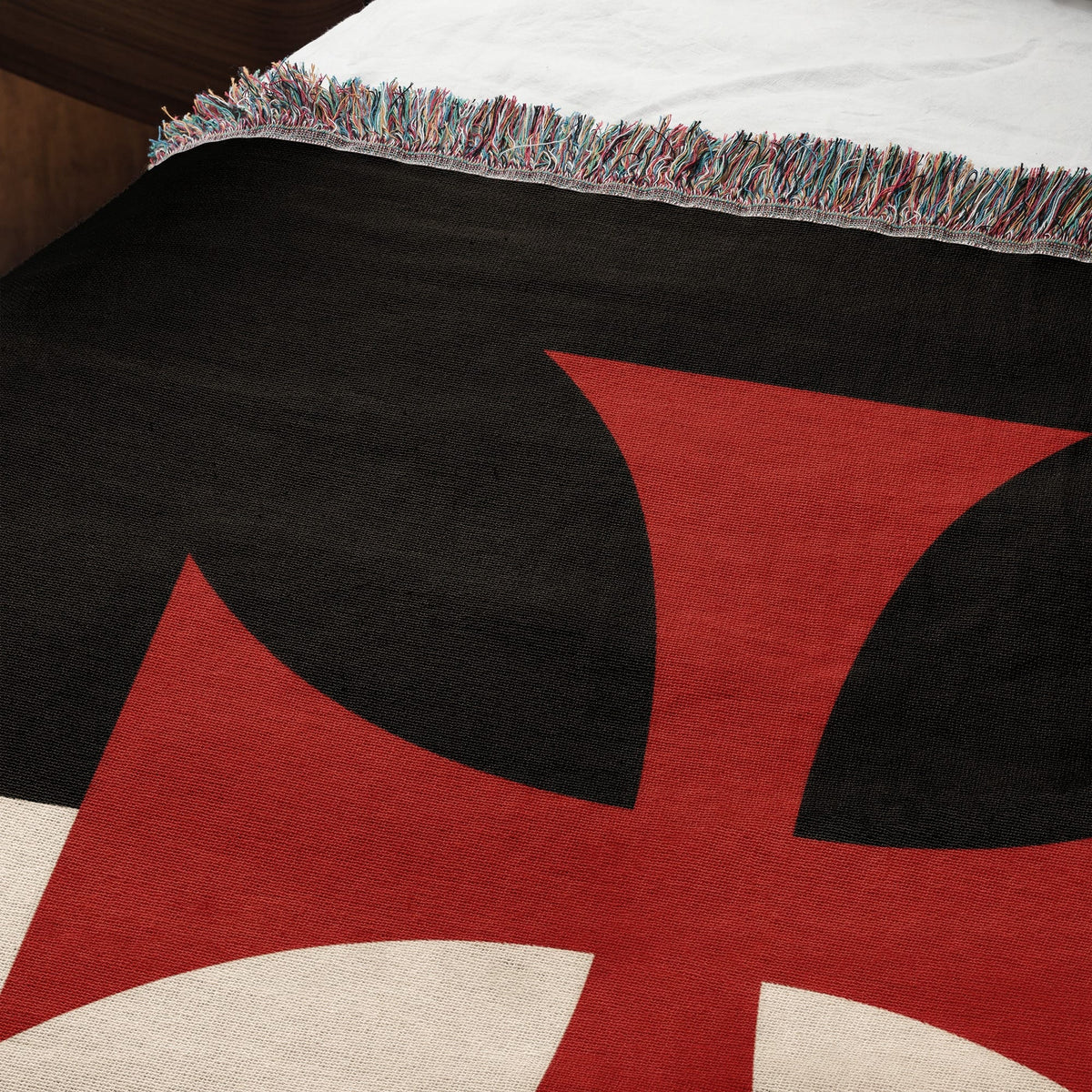 CalmNestStyle The Beauseant Templar Battle Flag Personalized jacquard woven blanket