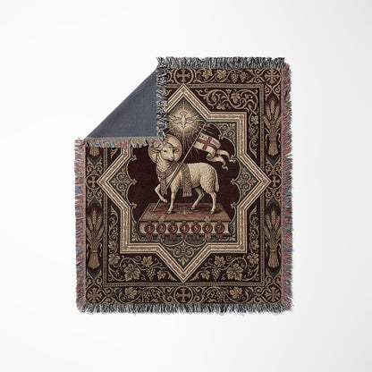 CalmNestStyle Agnus Dei Sacred Art Woven Blanket jacquard woven blanket