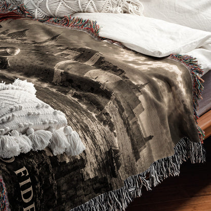 CalmNestStyle Hospitaller Knight Kneeling Before Malta Woven Blanket jacquard woven blanket