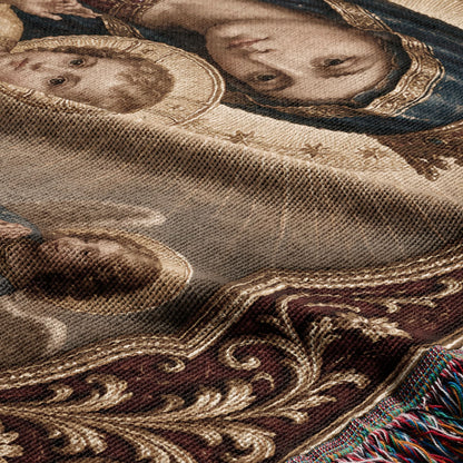 CalmNestStyle Mary, Queen of Heaven jacquard woven blanket