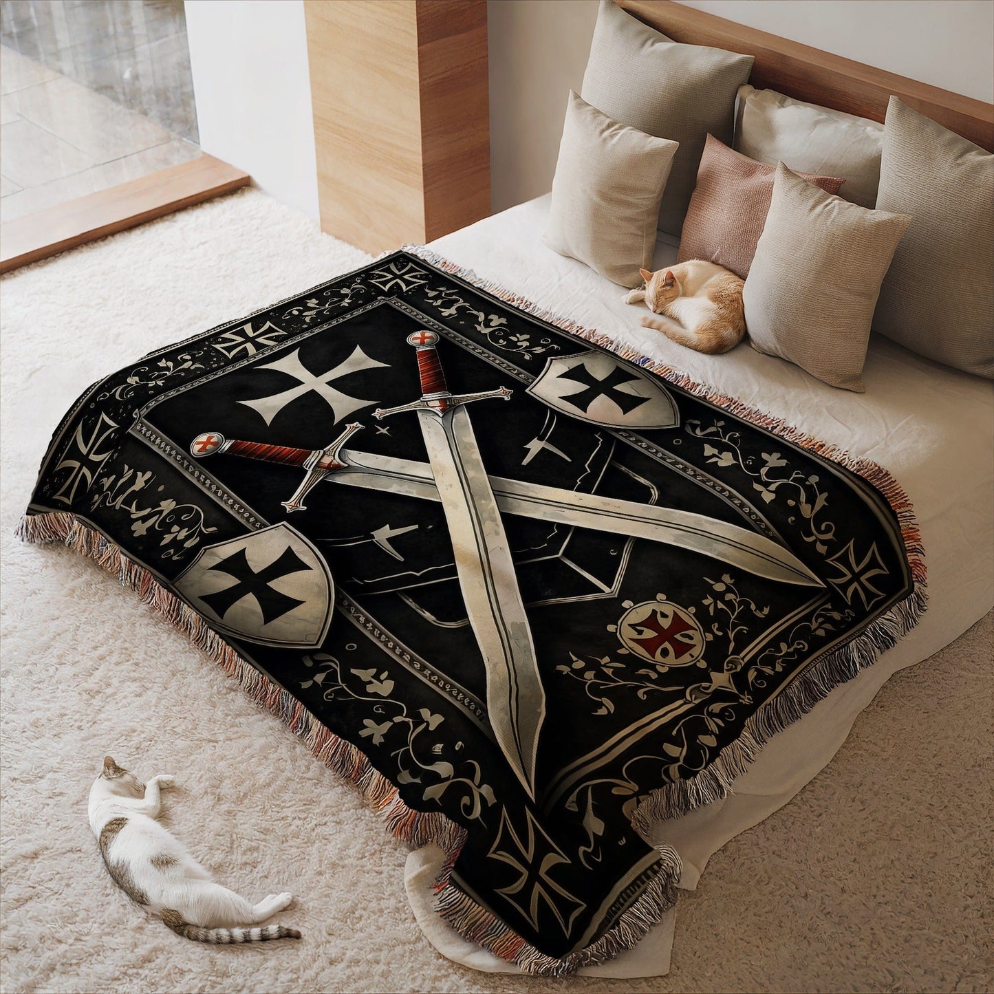 Medieval Knights Design Bedspread Blanket Product