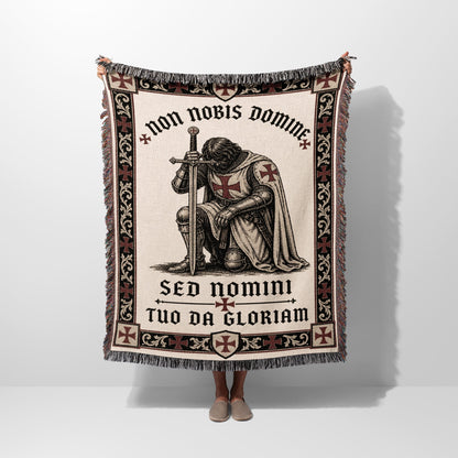 CalmNestStyle Non Nobis Domine Templar Knight Woven Blanket jacquard woven blanket