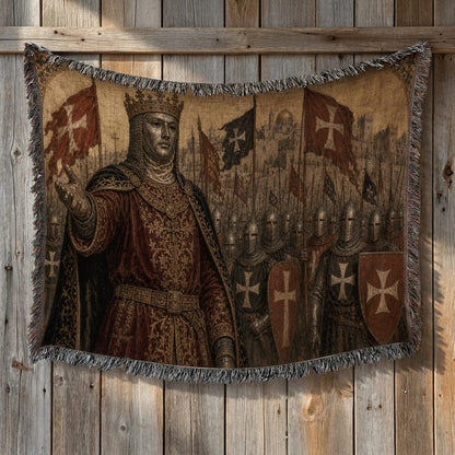 CalmNestStyle Baldwin IV and the Templar Army jacquard woven blanket