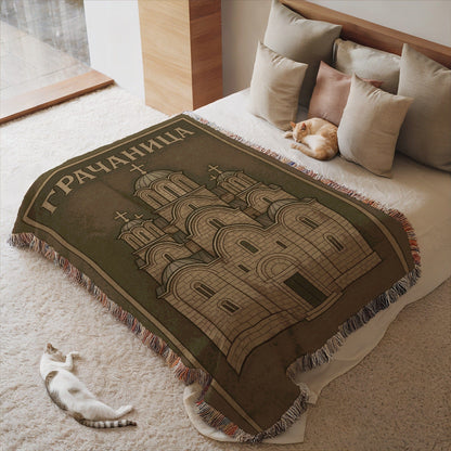 Large Blanket with Architectural Design