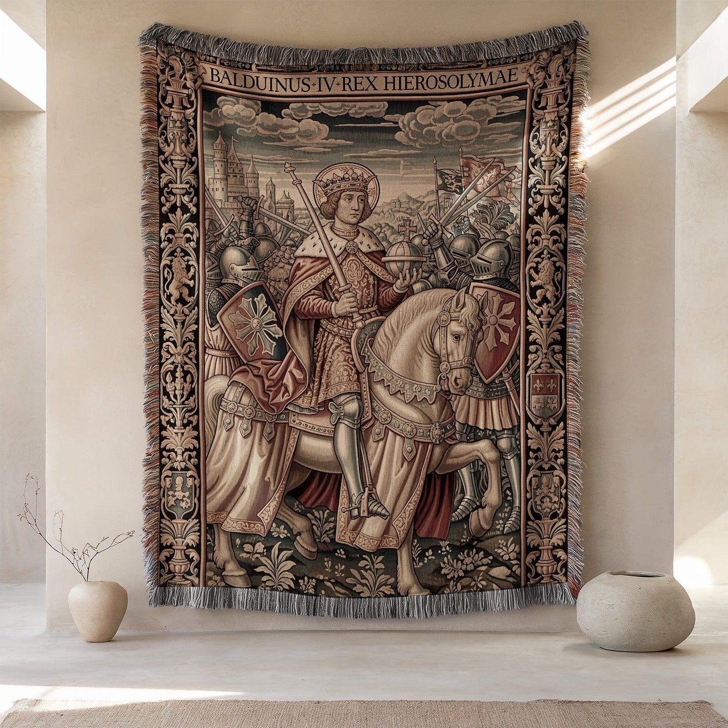 Decorative Wall Hanging with Historical Medieval Scene
