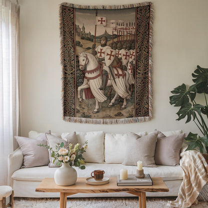 Medieval Knights Tapestry With Historical Scene