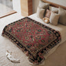 Intricate Floral Design Vivid Colors Persian Rug Woven Blanket
