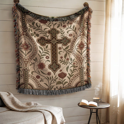 Beautiful Intricate Cross Pattern Wall Tapestry