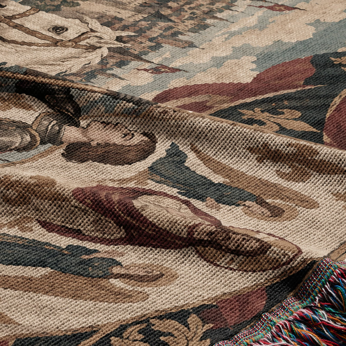 CalmNestStyle Joan of Arc and the Lily Banner jacquard woven blanket