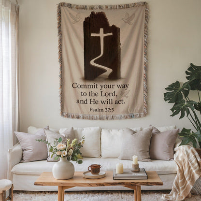 Commit Your Way to the Lord Psalm 37:5 Blanket