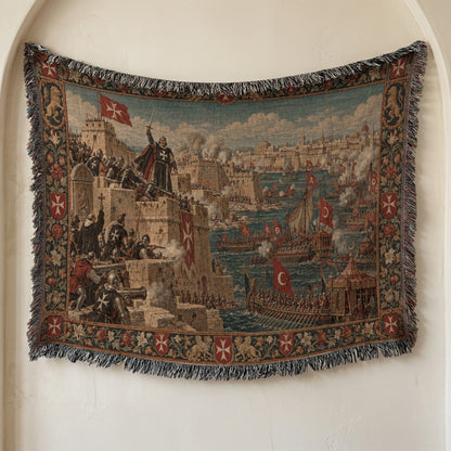 CalmNestStyle Great Siege of Malta 1565 Tapestry Woven Blanket jacquard woven blanket