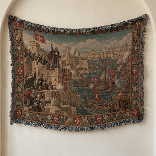 CalmNestStyle Great Siege of Malta 1565 Tapestry Woven Blanket jacquard woven blanket