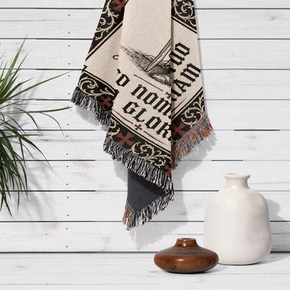 CalmNestStyle Non Nobis Domine Templar Knight Woven Blanket jacquard woven blanket