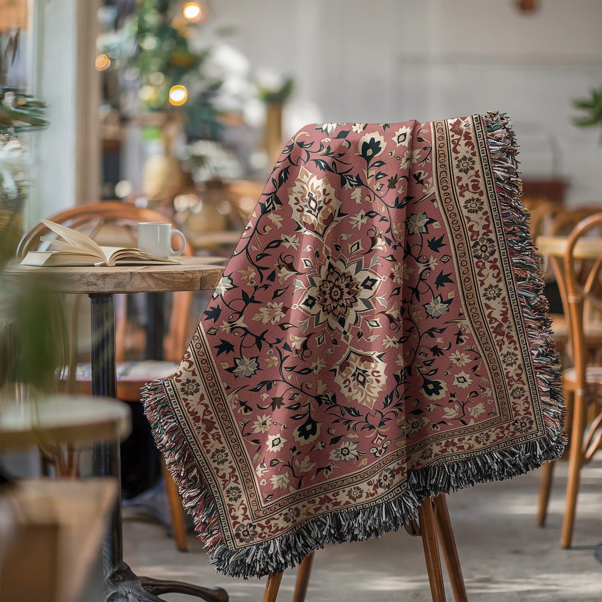 Elegant Floral Design Decorative Throw Blanket