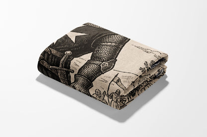 CalmNestStyle Hospitaller Knight Medieval Warrior Woven Blanket jacquard woven blanket