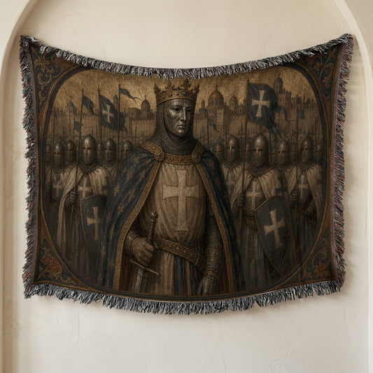 CalmNestStyle Baldwin IV The Crowned King jacquard woven blanket