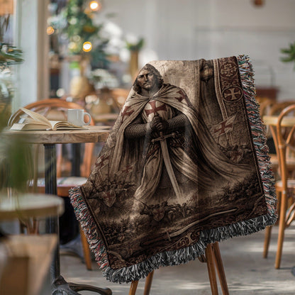 Medieval Knight Templar Tapestry Stylish Blanket